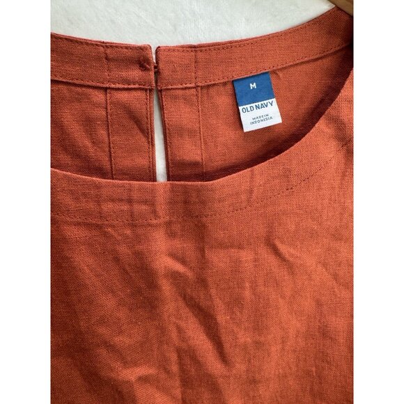 Old Navy Women's Linen-Blend Mini Shift Dress in Gingerspice Size Medium NWT - Picture 10 of 10